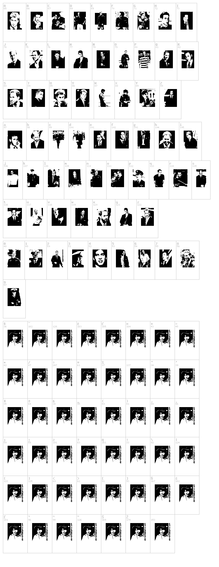 The Prince font map